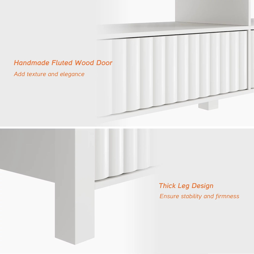White Fireplace TV Stand up to 80 Inch Y1630