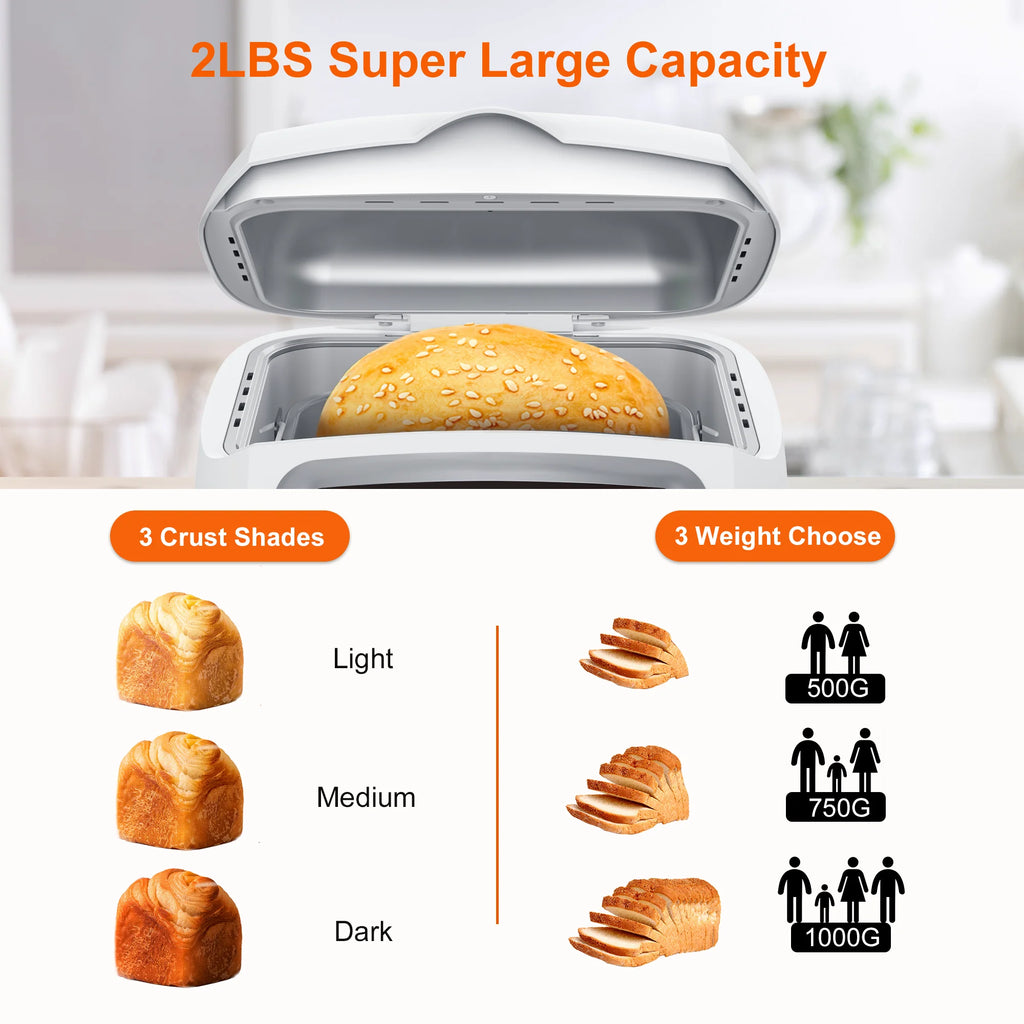2lbs. 19 in 1 Auto Bread Machine with Gluten Free Setting E9745