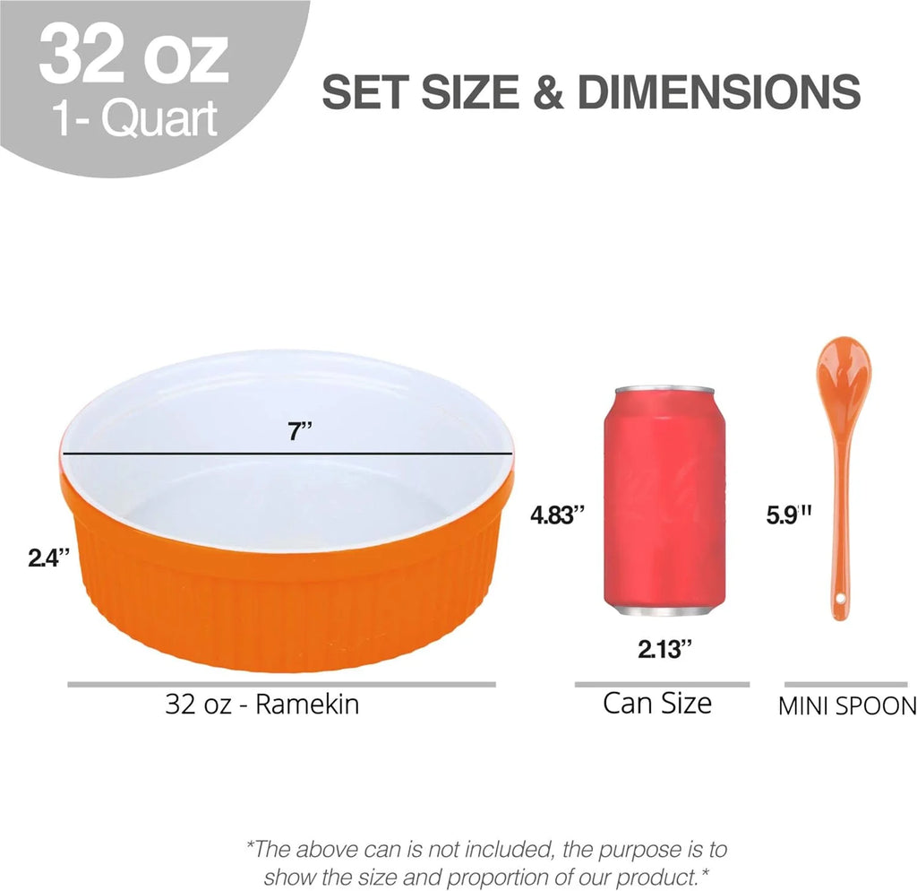 32 Oz Ceramic Oven Safe Souffle Dish Ramekins A679112