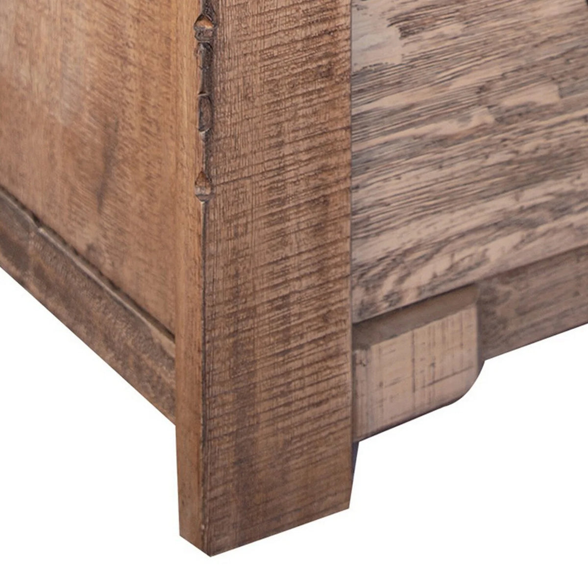 Brown Solid Mango Wood 2 Drawer Nightstand D653