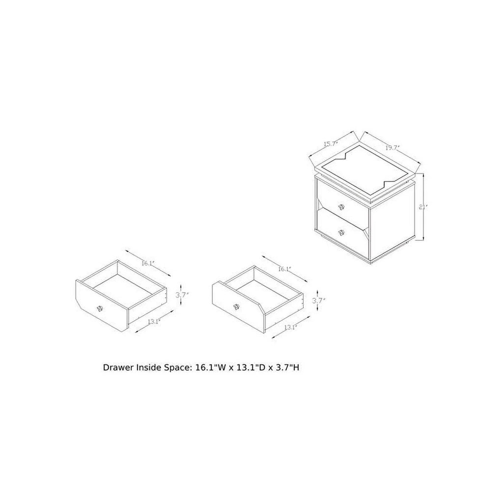 Contemporary Wood 2-Drawer End Table in Walnut U30066