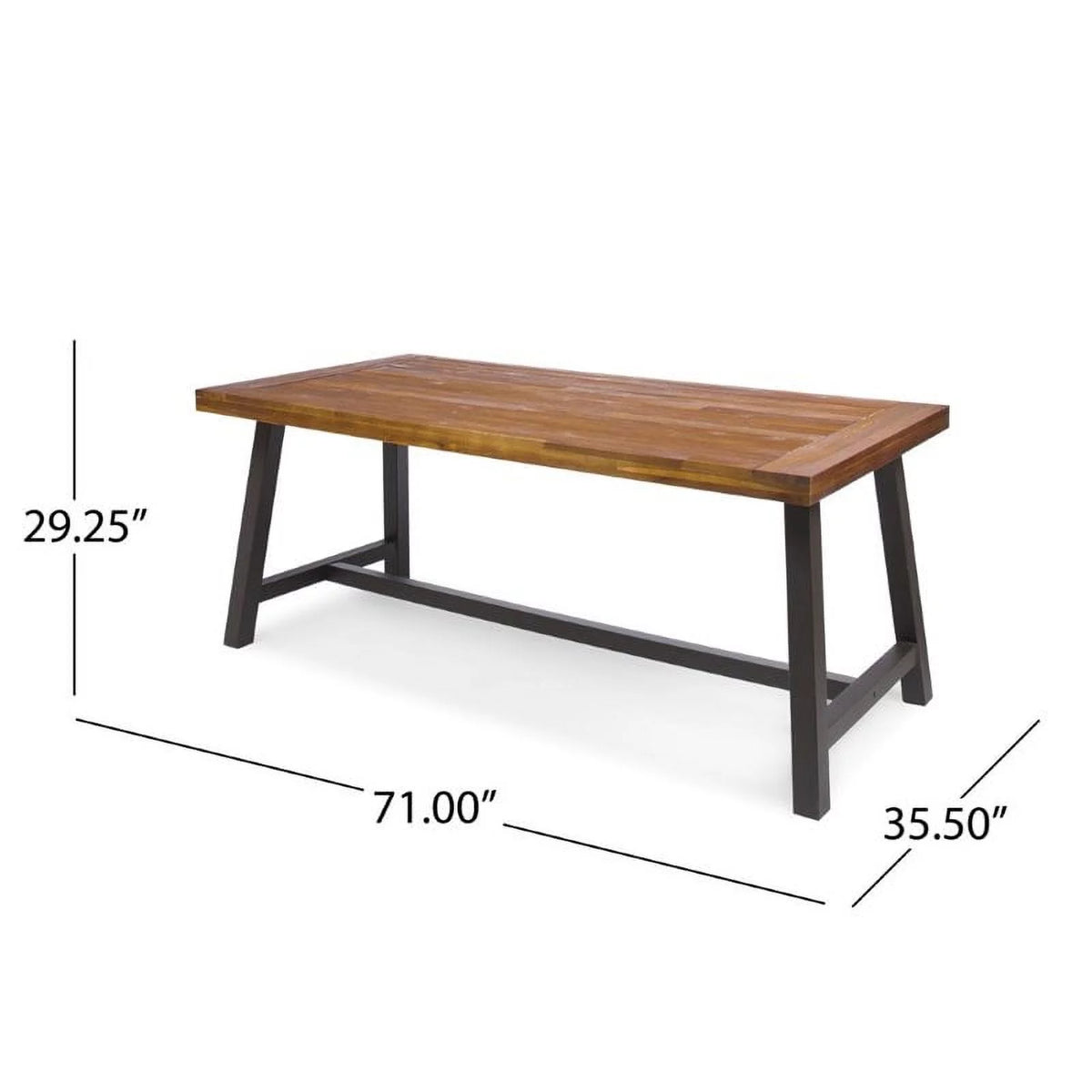 71" Wood Top Patio Dining Table A51442