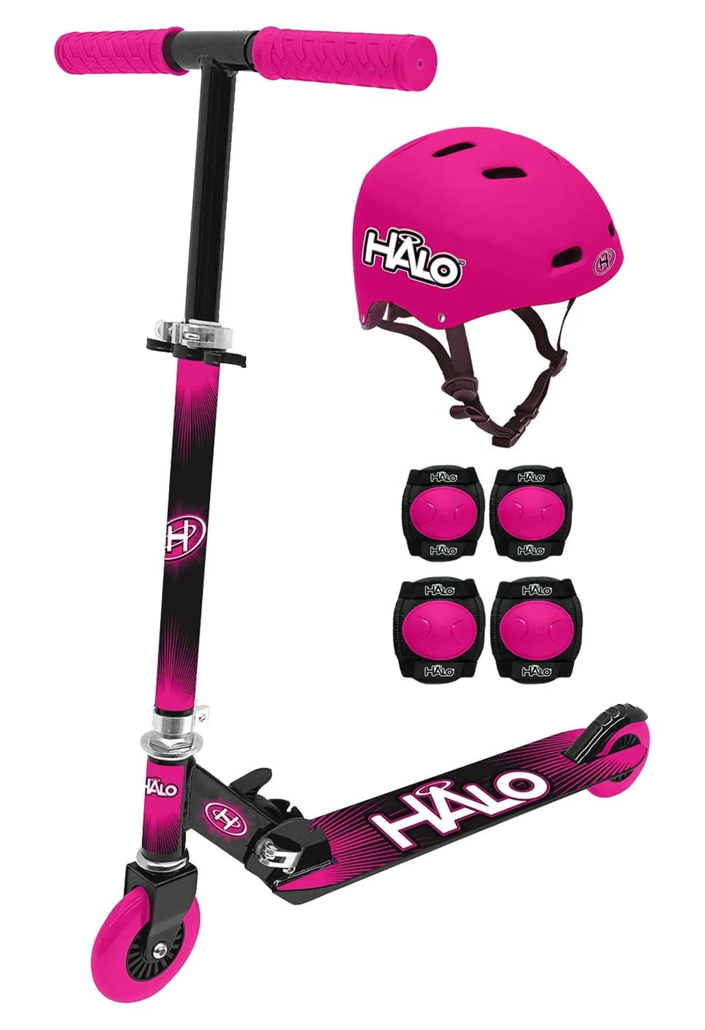 Pink 6 Piece Scooter Combo with Helmet and Pads L8982