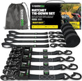 Heavy Duty Ratchet Straps 4-Pack Black E81006