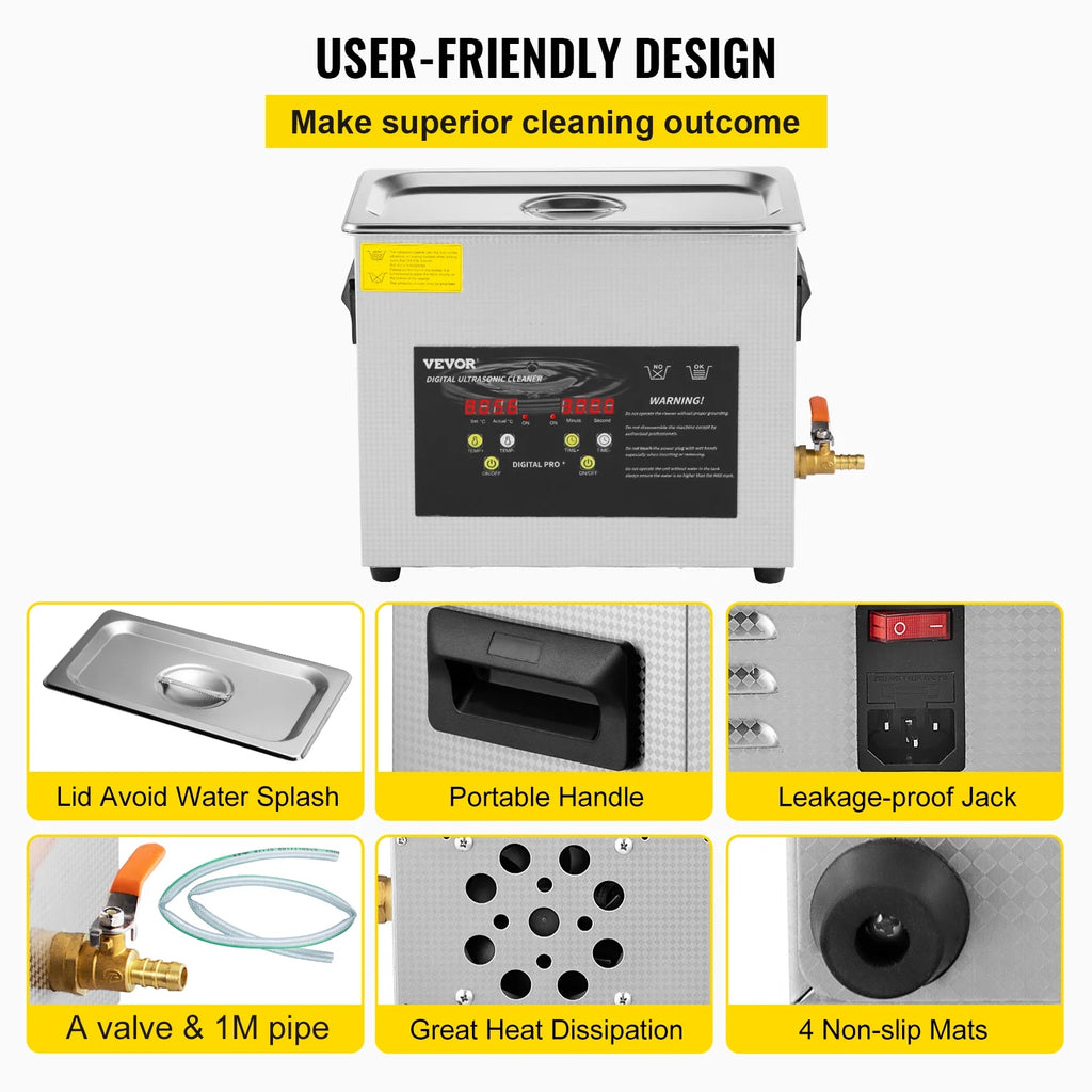 6L Ultrasonic Cleaner with Heater Timer U259200