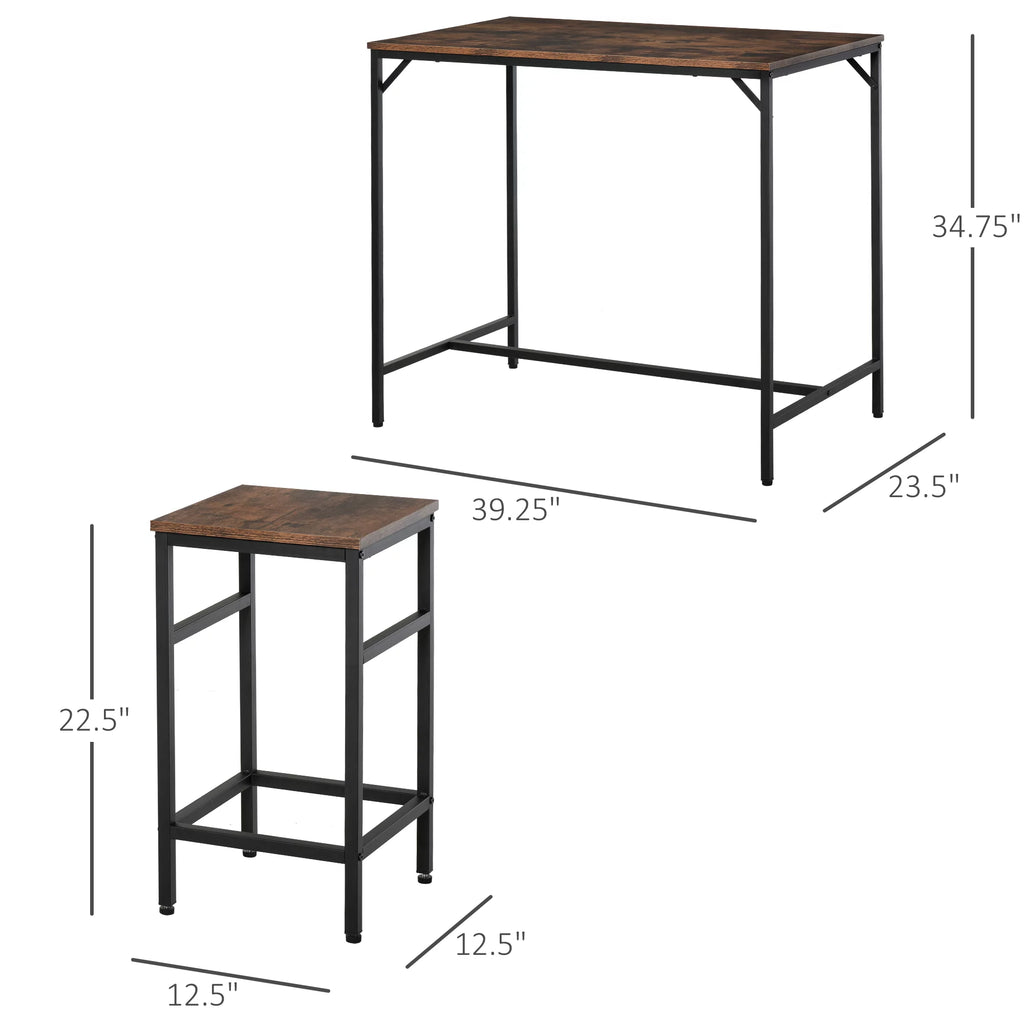 5-Piece Industrial Dining Table Set O84115