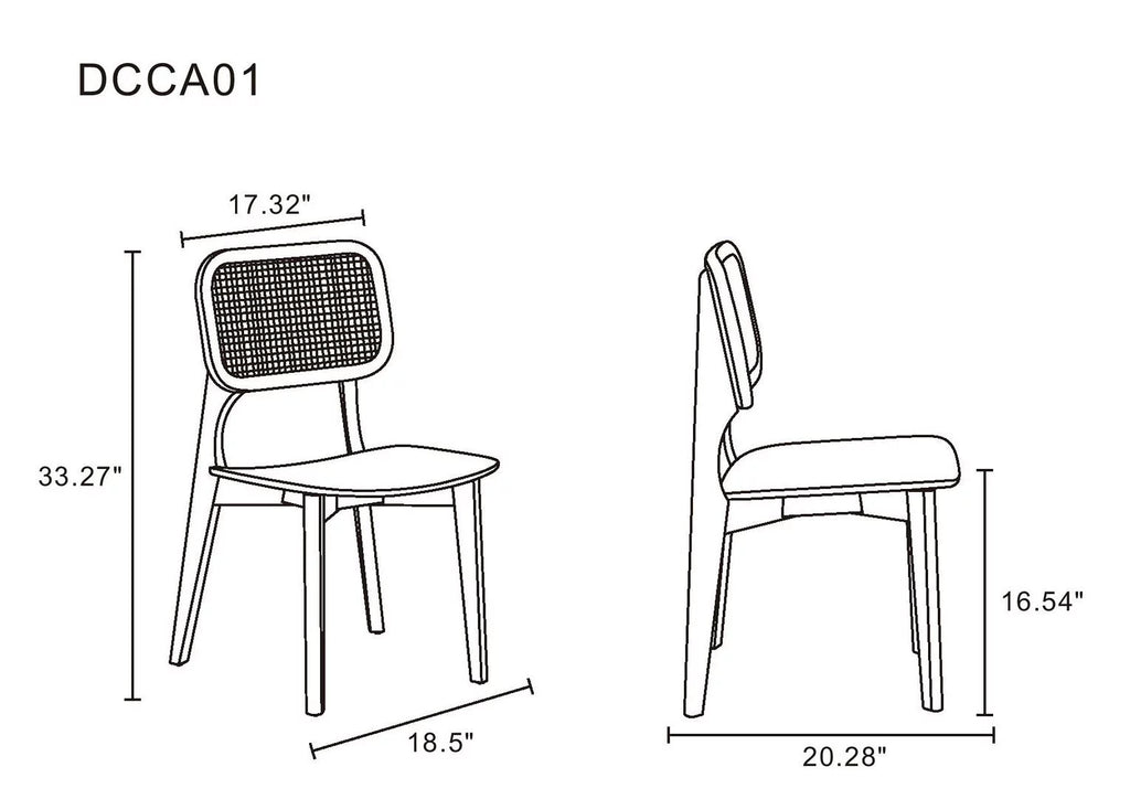 Black Wood Dining Chair Set of 2 M85465