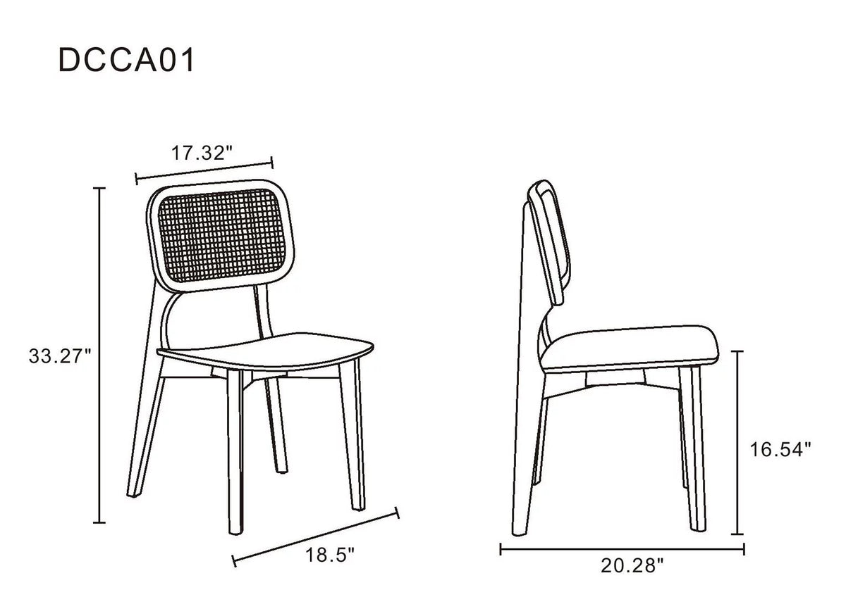 Black Wood Dining Chair Set of 2 M85465