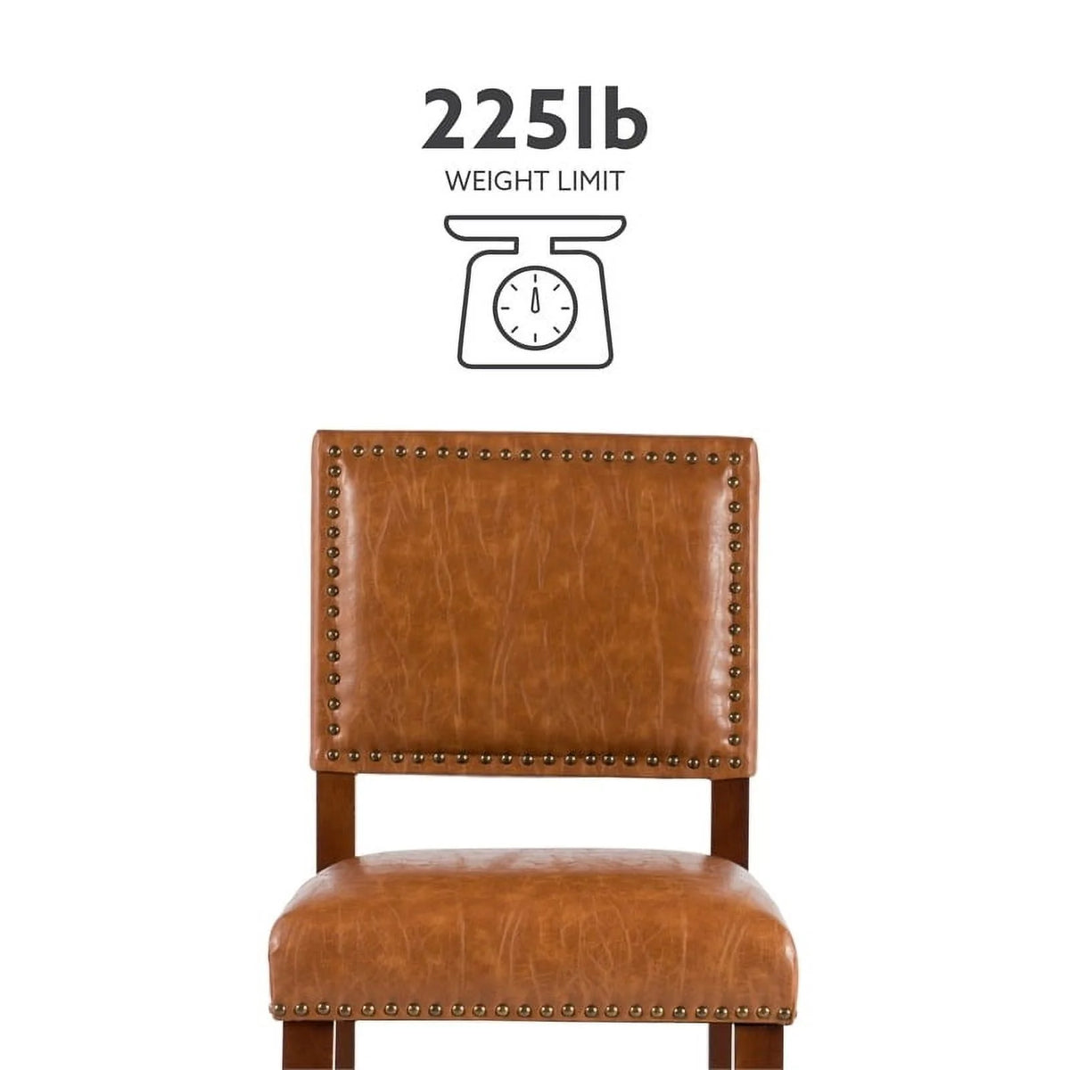 24" Faux Leather & Wood Counter Stool Q90095