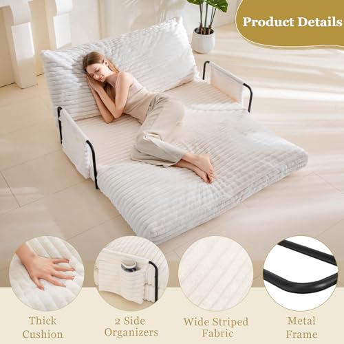 Beige 5-Position Convertible Floor Sofa E314559
