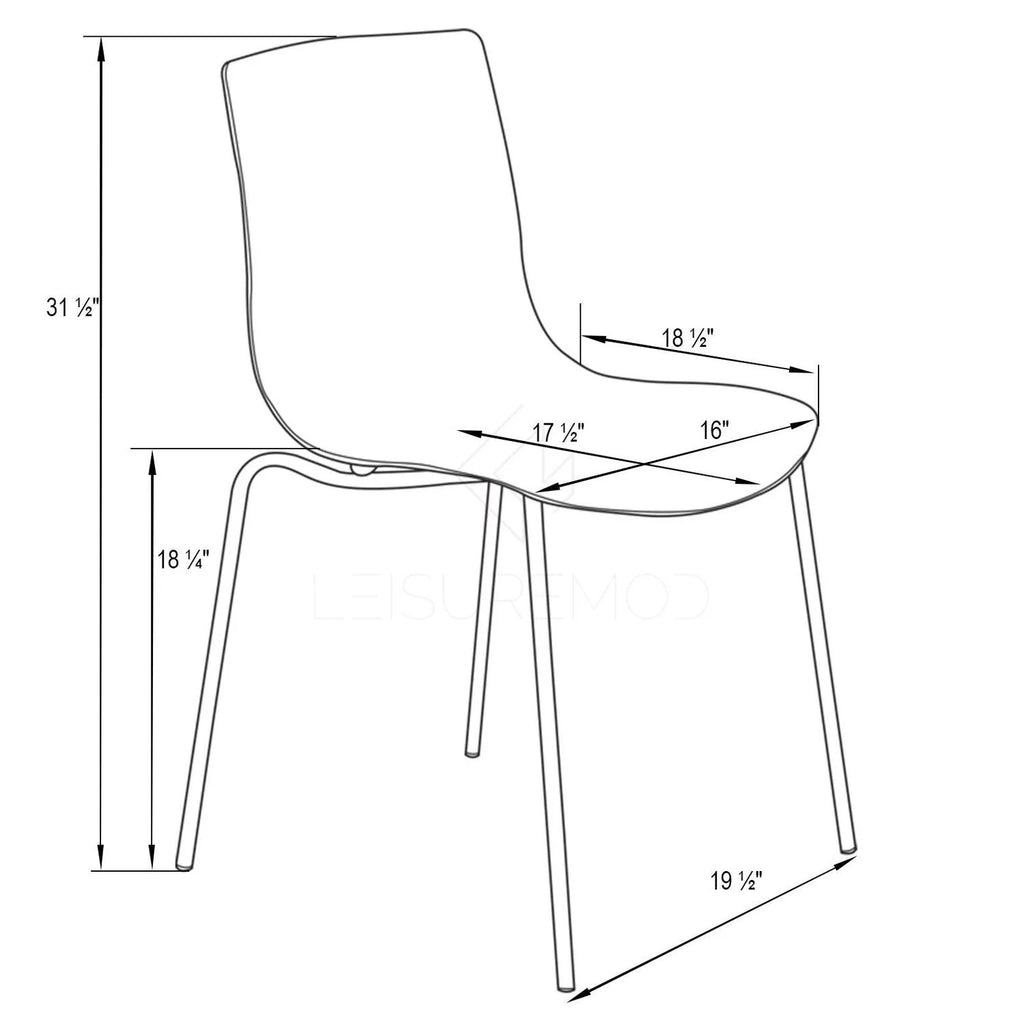 Plastic Dining Chair Set of 4 I771185