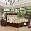 Dark Oak Solid Wood Queen Bedroom Set 3pcs E428