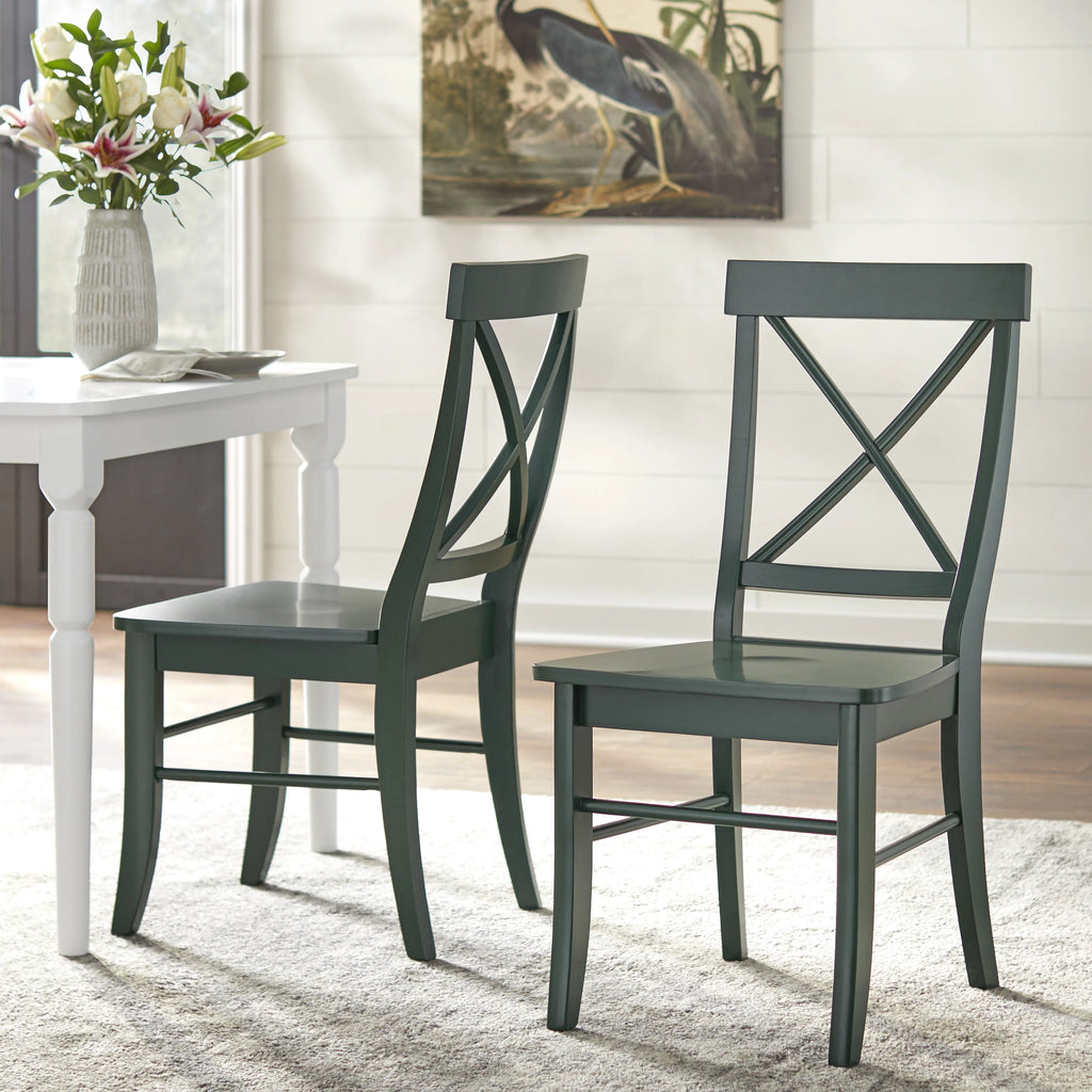 Set of 2 Dark Green Dining Chair Y8168