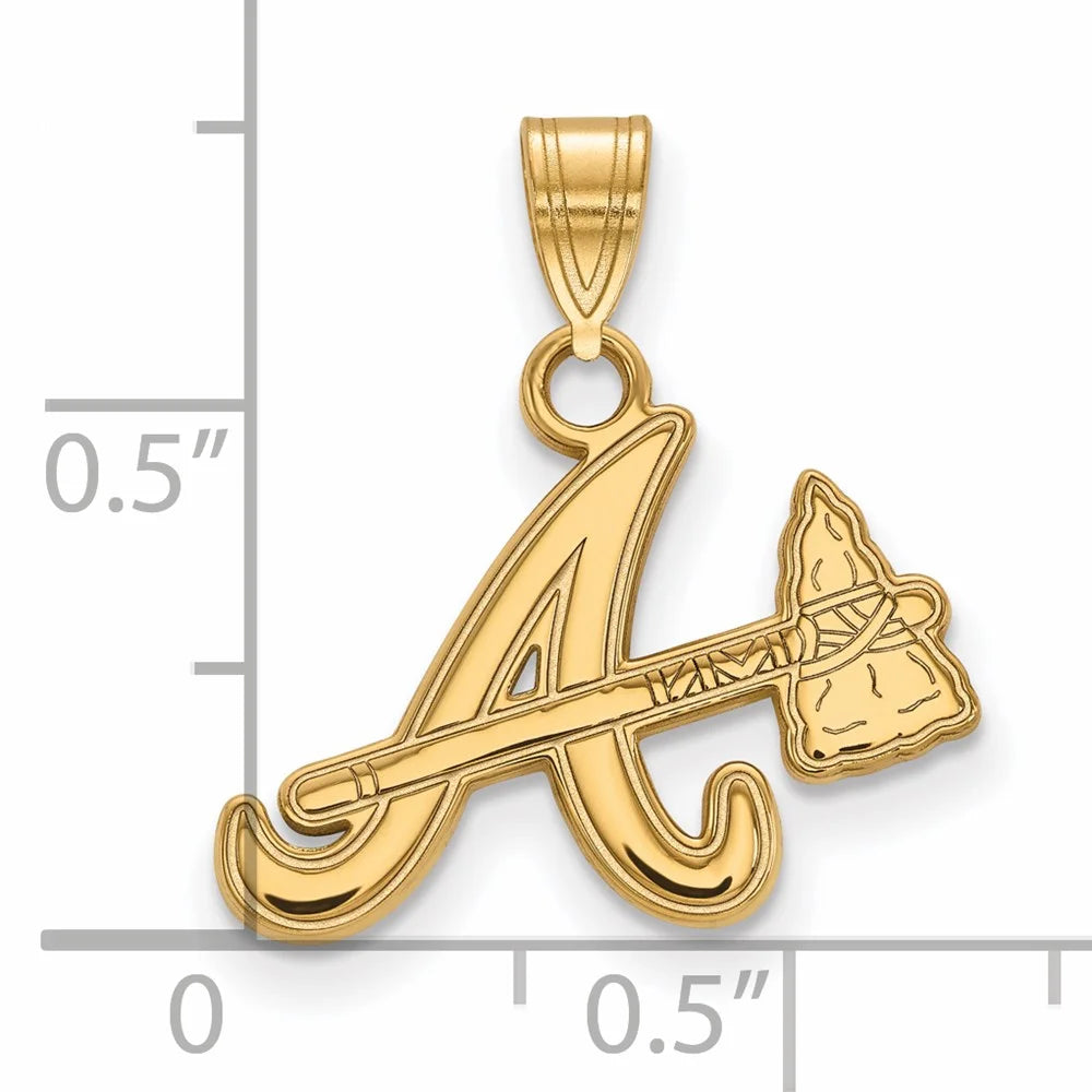 925 Sterling Silver Gold-plated Letter A and Tomahawk Small Pendant Y91061