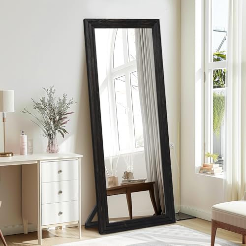 65"x24" Full Length Solid Wood Frame Floor Mirror Brown D297