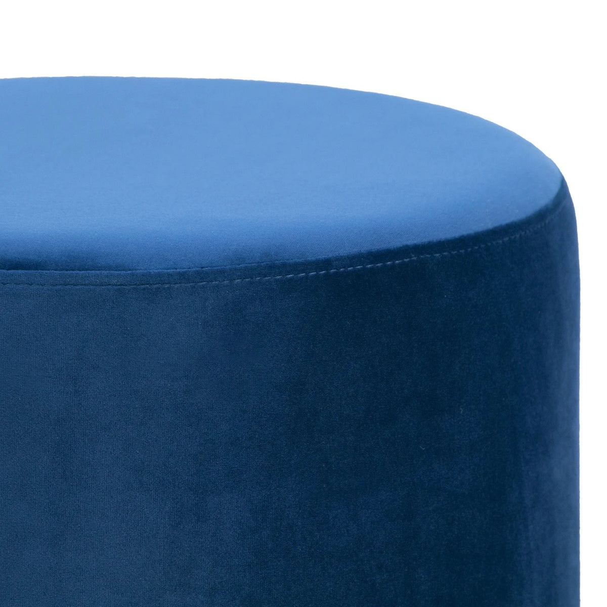 Velvet Round Ottoman with Golden Accent Base D38932