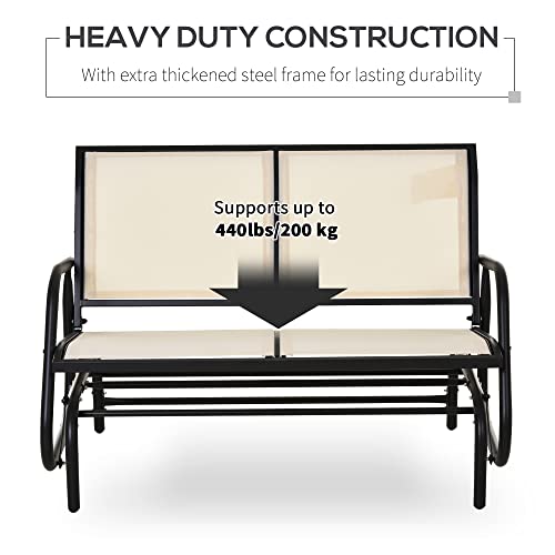2-Person Outdoor Glider Bench Black R9117