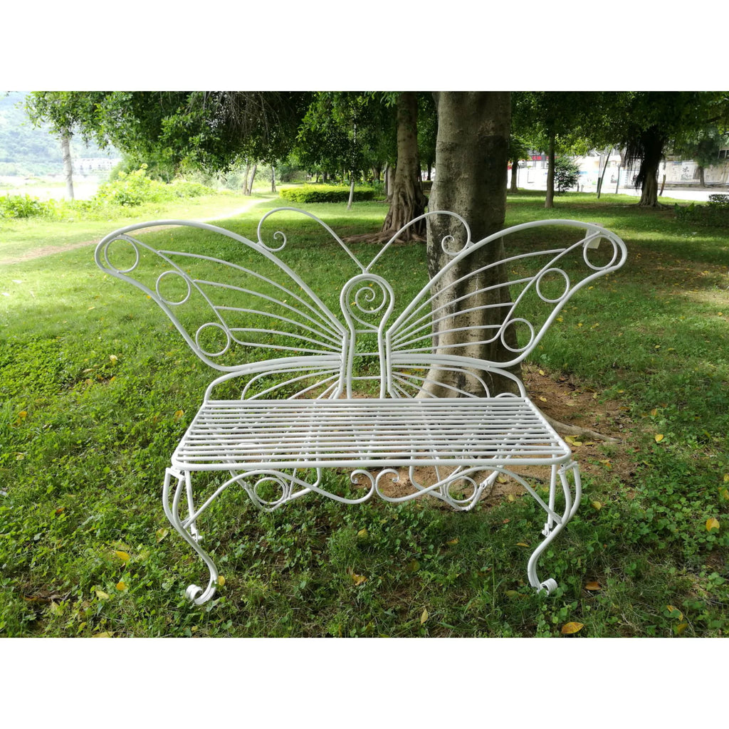 White Outdoor Patio Bench K560918