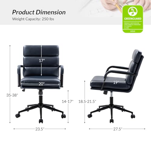 Faux Leather Office Chair with Wheels J787
