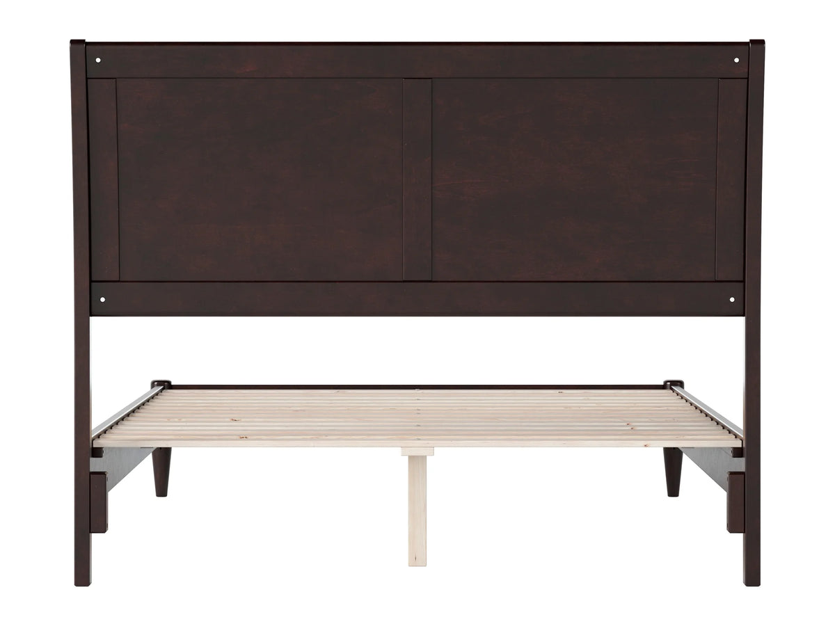 Full Solid Wood Low Profile Sleigh Platform Bed K4983