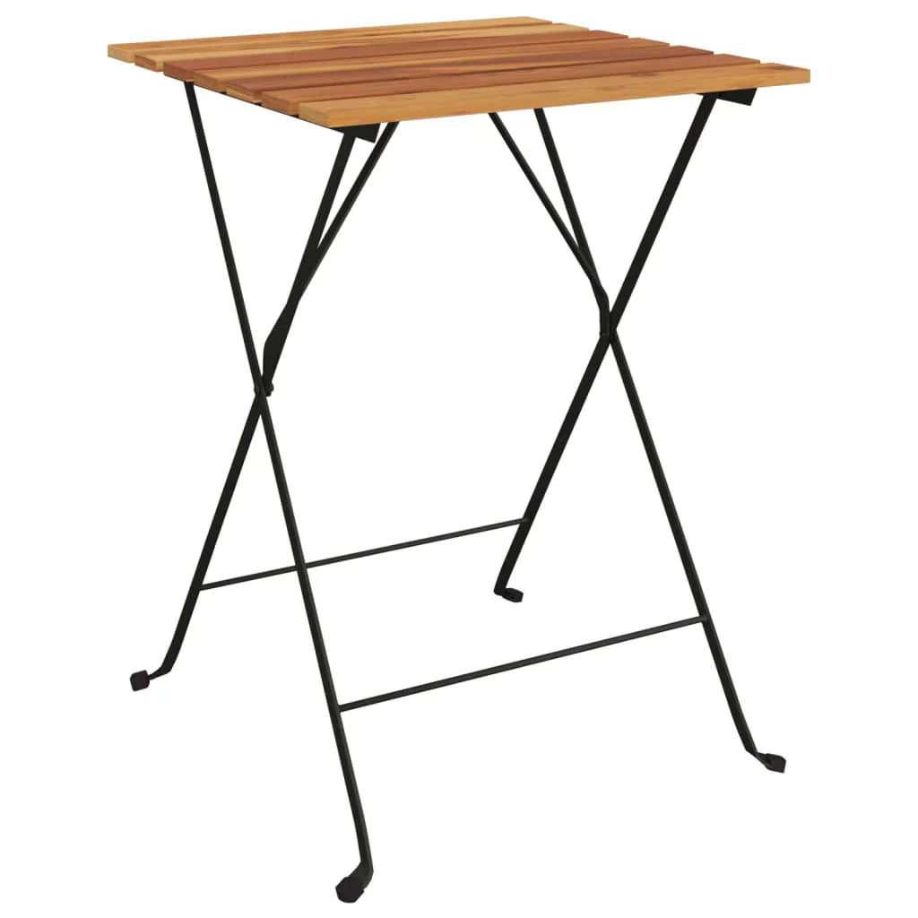 Folding Bistro Table Solid Wood Teak and Steel F965