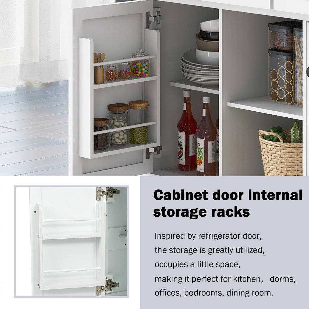 White Kitchen Island with Storage, Drop Leaf, 3 Drawers A977445