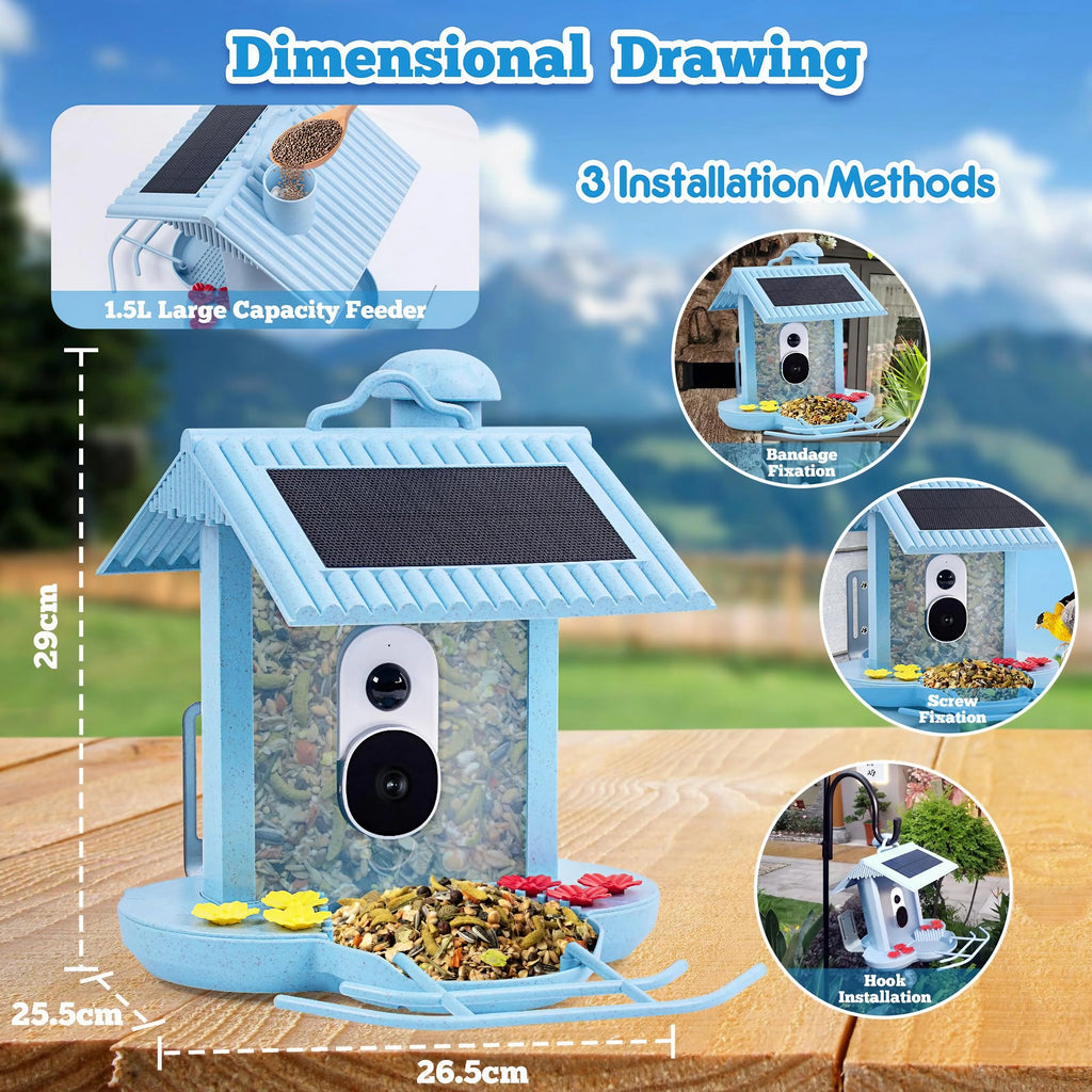 Smart Bird Feeder with Camera Solar E5312