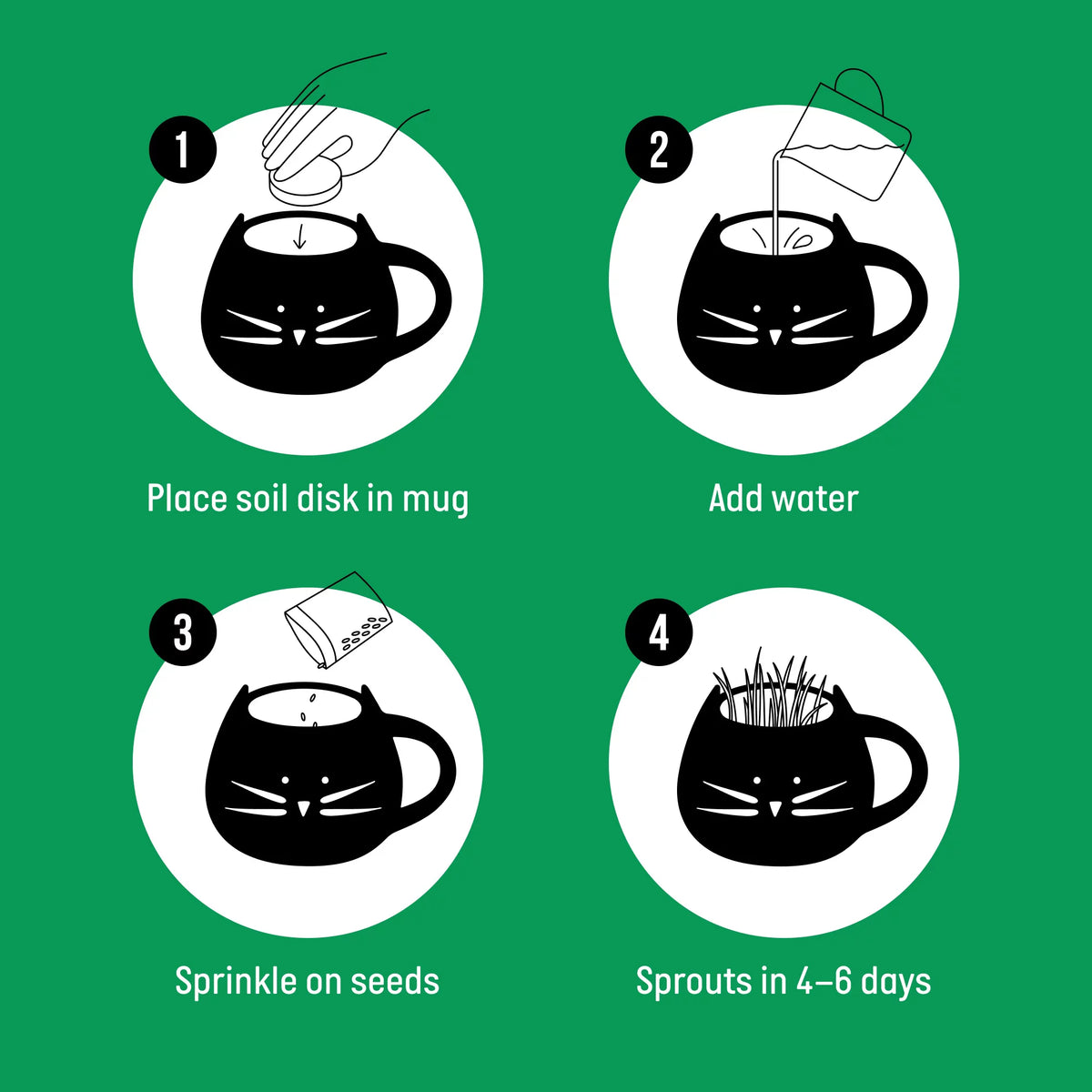 Organic Cat Grass Growing Kit with Mug Planter V713332