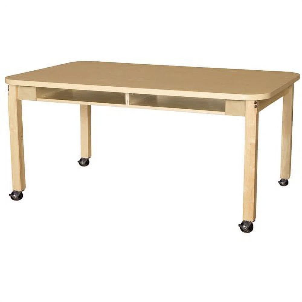 Wood Designs Mobile 36" x 60" Four Seater High Pressure Laminate Desk with Hardwood Legs- 26" P2668