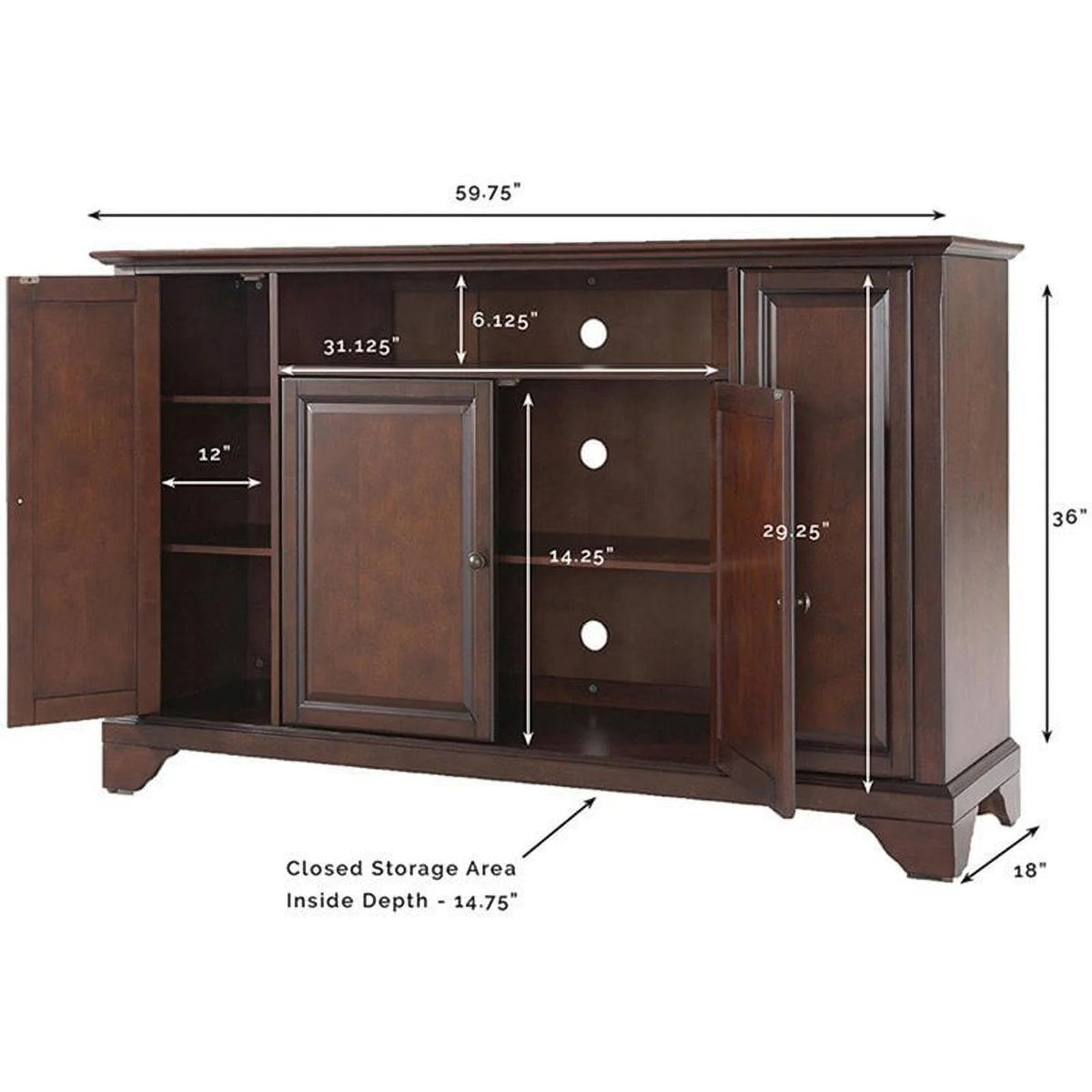 Mahogany Wood TV Stand F526