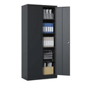 Black Metal Locking Storage Cabinet with 4 Shelves H8216