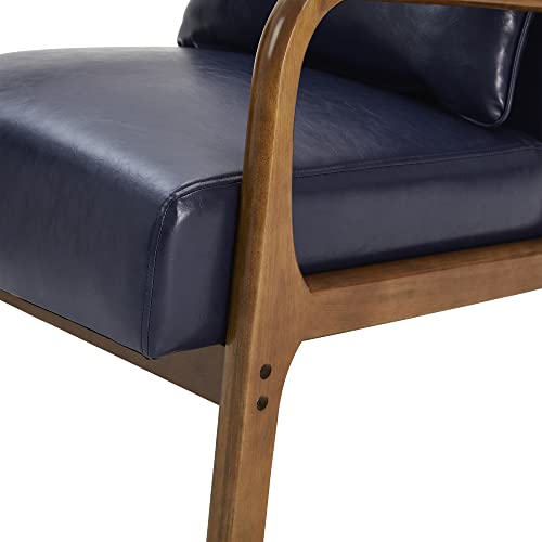 Black PU Leather Accent Armchair with Wood Frame F65102