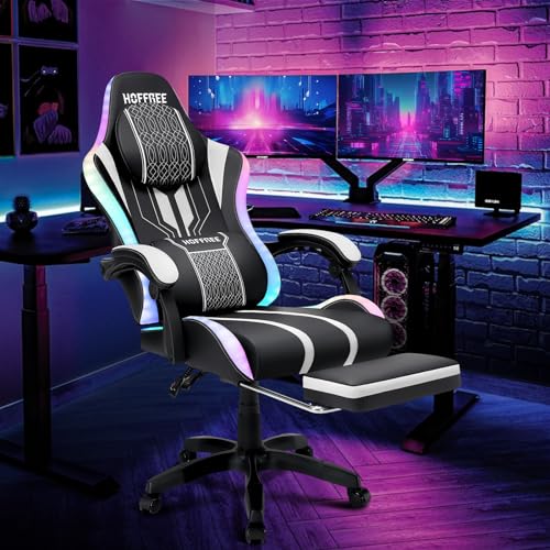 Pink Gaming Chair with Speakers and Footrest F34729
