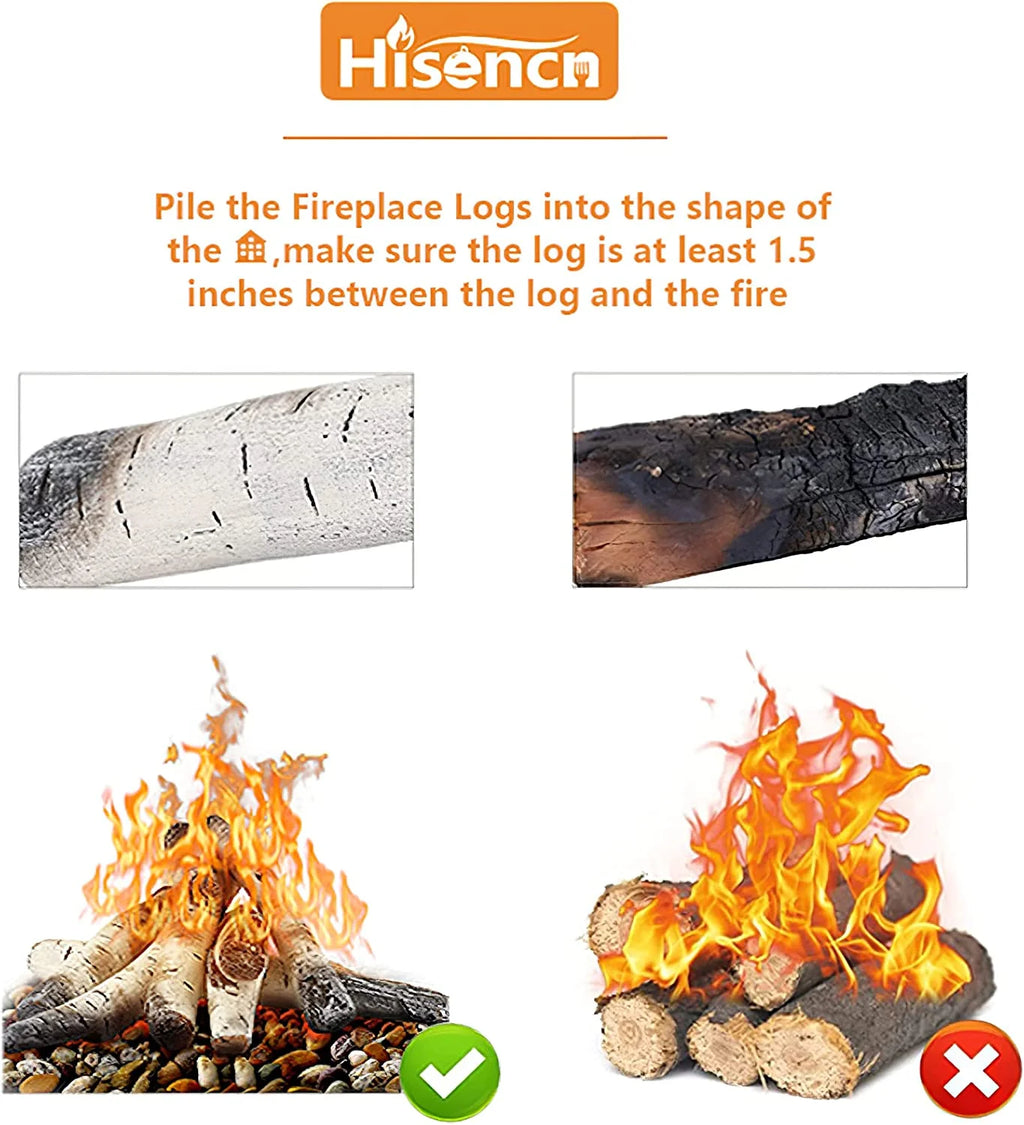 26 inch Ceramic White Birch Gas Fireplace Logs L216887