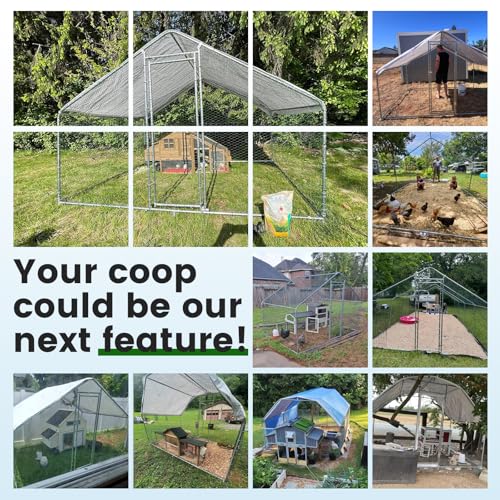 Large Metal Chicken Coop with Waterproof Cover X7309