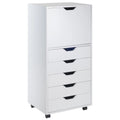White 5 Drawer Rolling Wood Dresser X644623