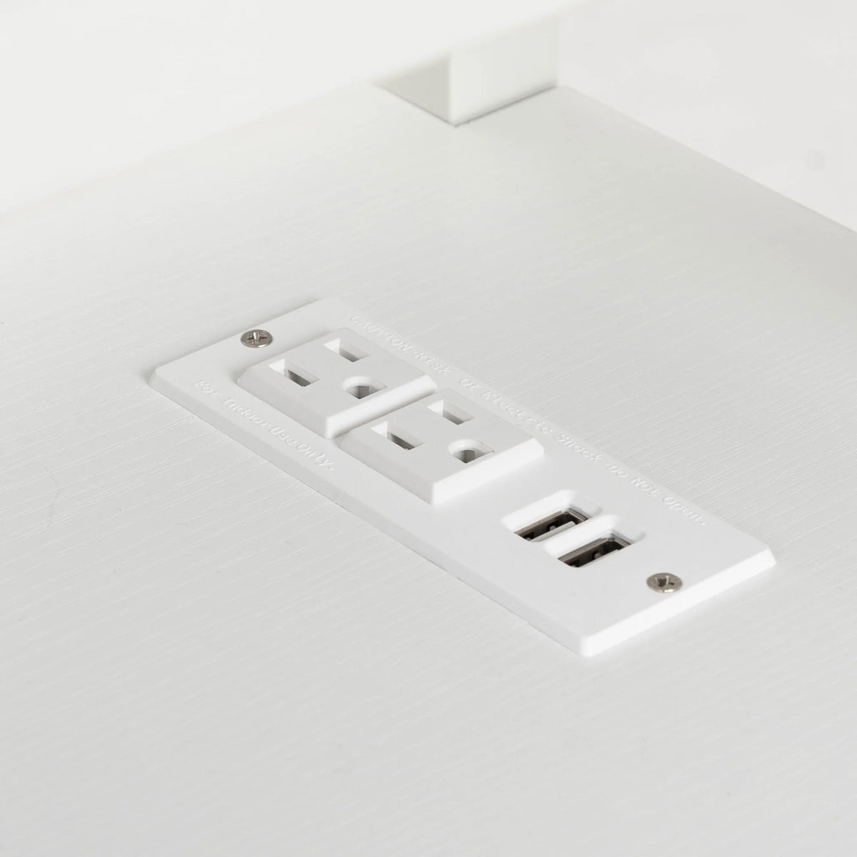White Narrow End Table with Charging Station P7549