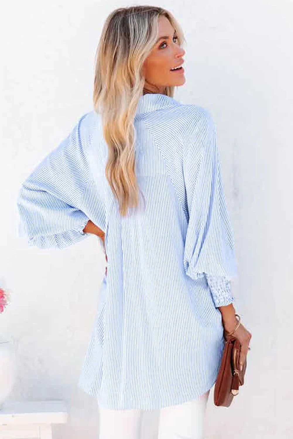 Striped Boyfriend Shirt with Pocket C626100
