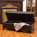 Espresso Bonded Leather Storage Ottoman X86294