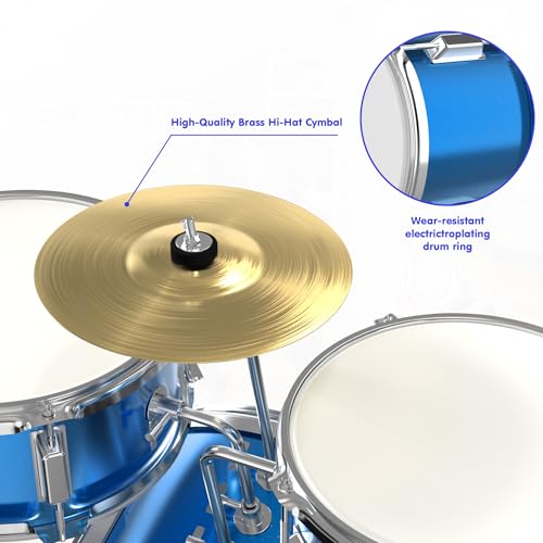3-Piece Beginner Drum Set with Throne Stool C3115