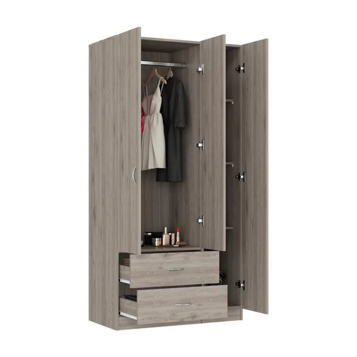 Light Gray Manufactured Wood Two Drawers Combo Dresser B817