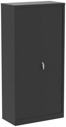 72" Metal Wardrobe Closet with Lock and Adjustable Shelves Z2950