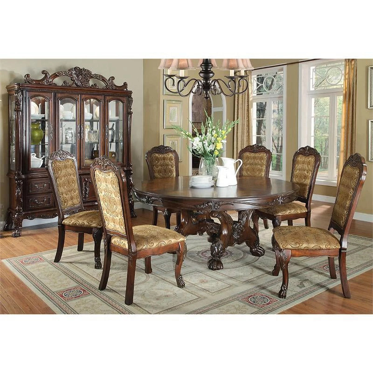Solid Wood Padded Dining Chair Set of 2 C58091