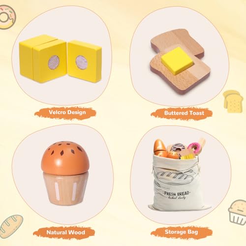 Wooden Bakery Playset with Storage Bag A846