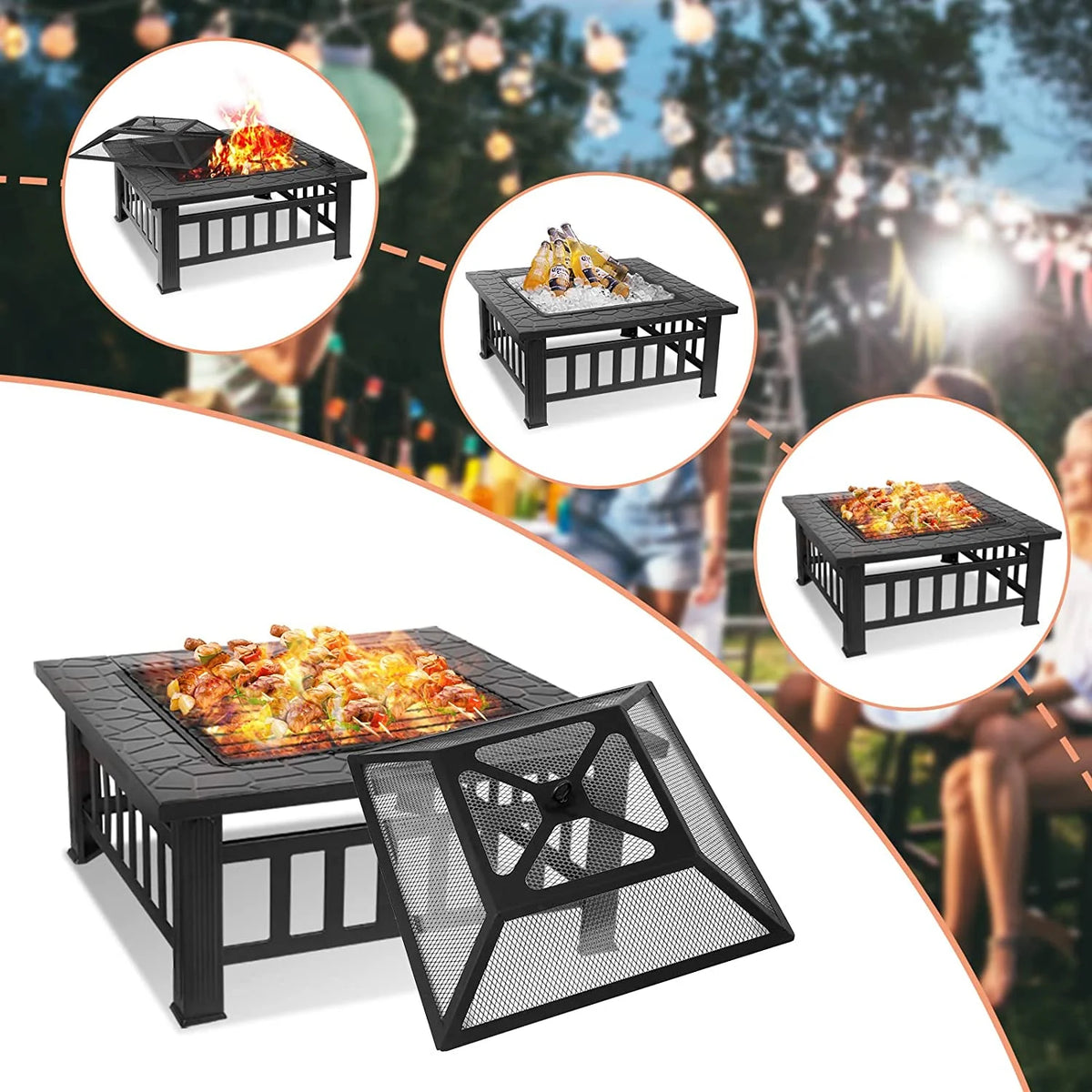 32" Wood Burning Metal Fire Pit J8058