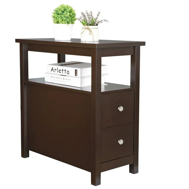 Chairside End Table with 2 Drawer and Shelf V31360