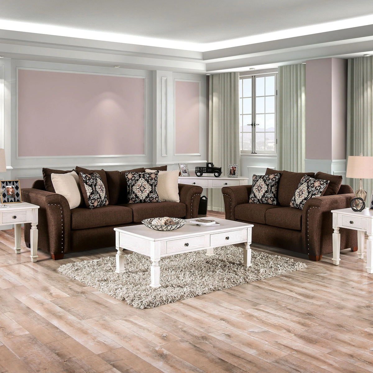 Transitional Upholstered Loveseat P11511