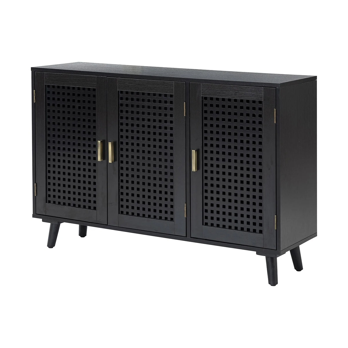 Black Manufactured Wood Sideboard with Beech Wood Doors G8421