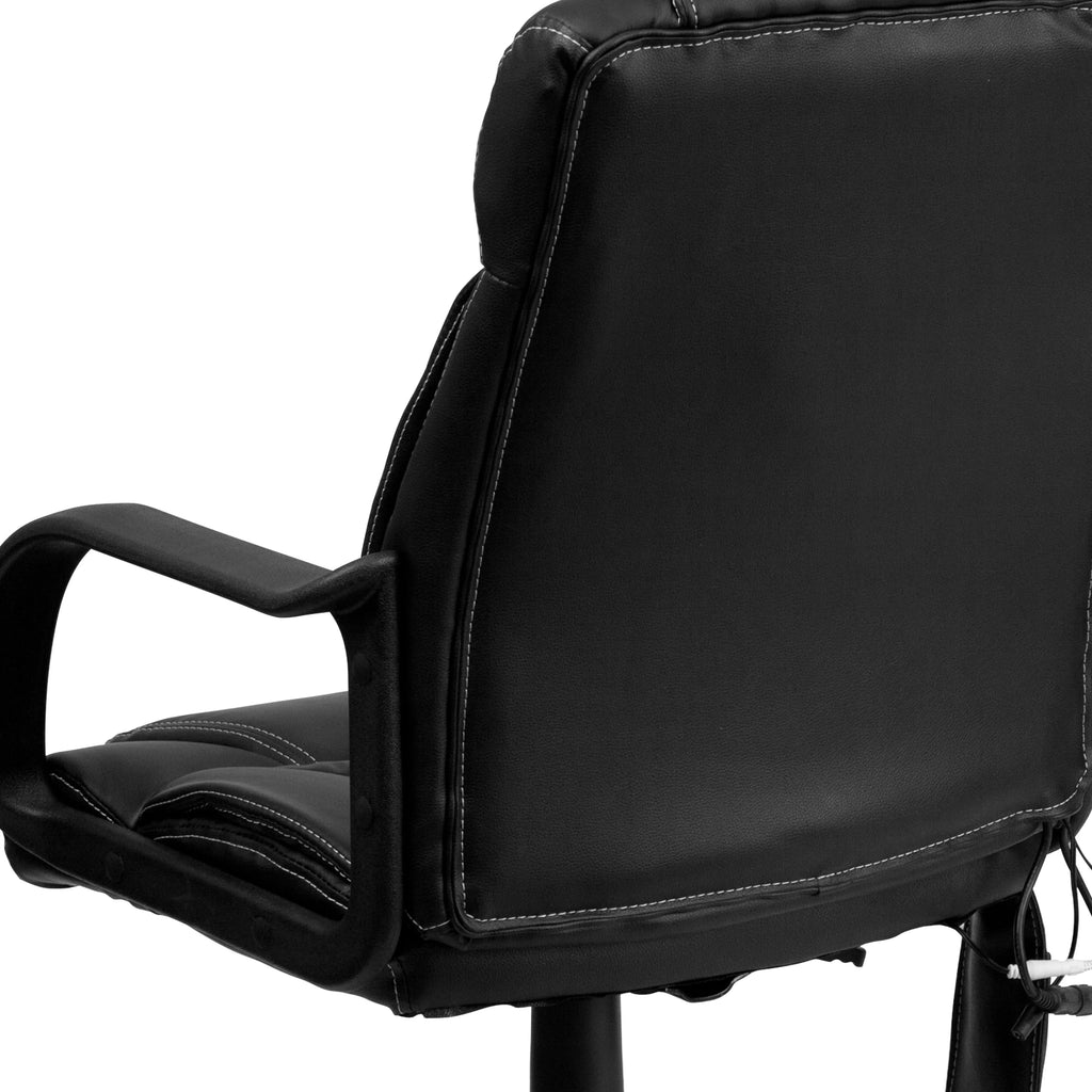 Black LeatherSoft Ergonomic Office Chair with Arms D4958