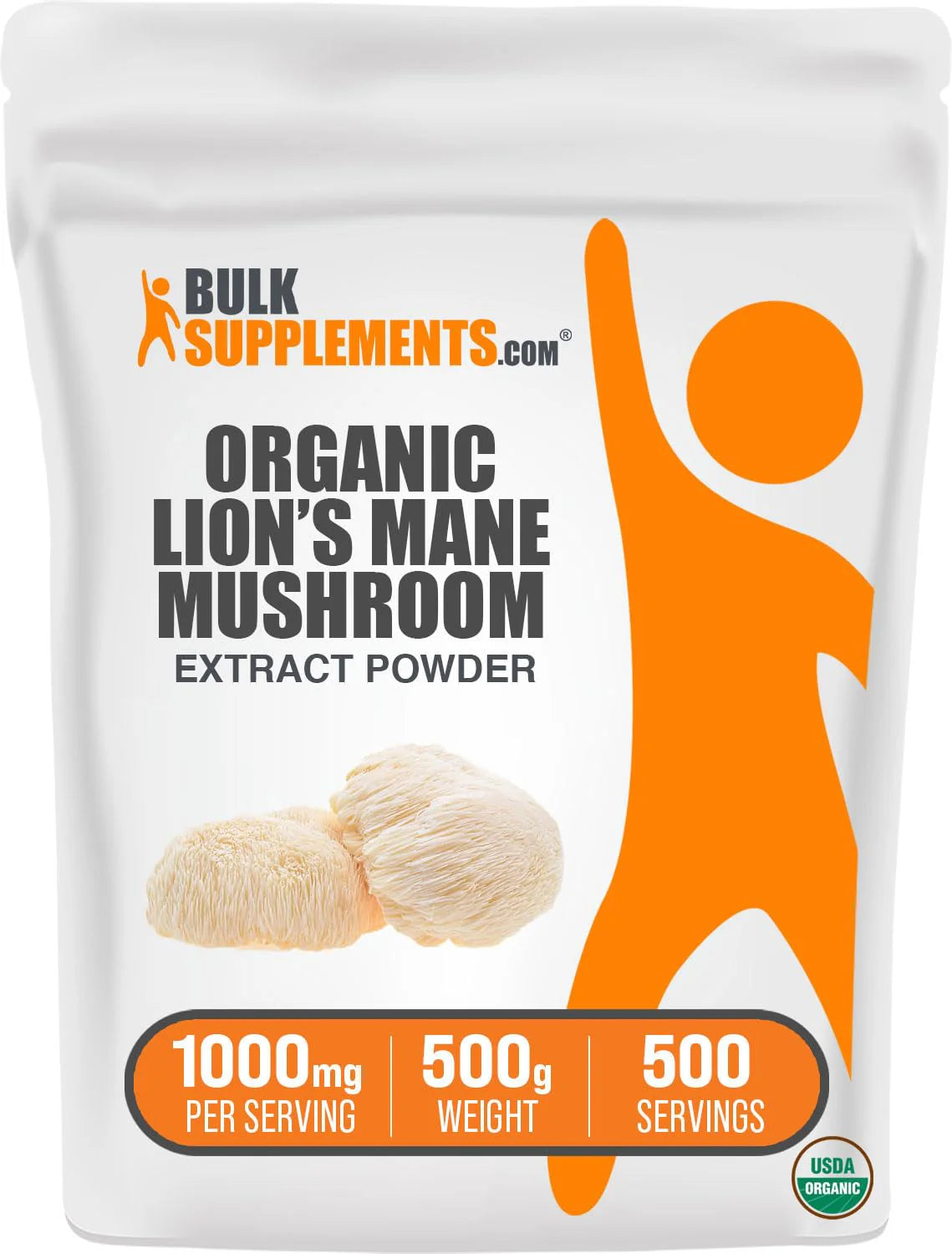 Organic Lion's Mane Mushroom Extract Powder 1000mg 500g I89082